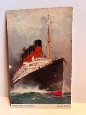 Antique postcard. RMS Mauretania Ship Cunard Lune unused picture