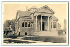 c1936 Carnegie Public Library Exterior Building Greensburg Indiana IN Postcard picture