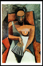 Vintage Postcard Artist Pablo Picasso Woman With  Fan 1908 Abstract Art Unposted picture