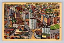 Seattle WA-Washington, Smith Tower, Lower Financial District Vintage Postcard picture