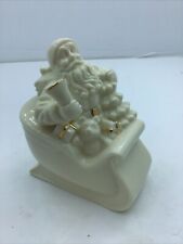 Lenox Santa Claus In Sleigh Christmas Ivory Gold Trim 4 Inch With Box picture