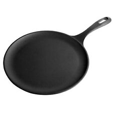 Victoria 10.5-Inch Cast Iron Comal Griddle Pan with a Long Handle, Preseasone... picture