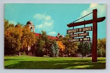 Buchtel Memorial Chapel University of Denver Campus Sign Colorado Postcard picture