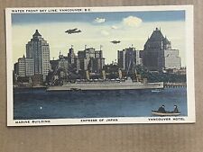 Postcard Ship Empress of Japan Vancouver BC Hotel Downtown Skyline Airplanes picture