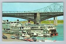 St. Louis MO Delta Queen Stern-Wheeler Motor Cars Mississippi Vintage Postcard picture