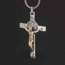 925 Silver Cross Man and Women Jesus Catholic Crucifixes Pendant 3 Sizes USA. picture