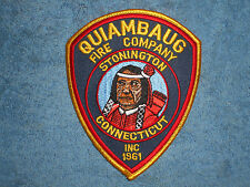 Stonington CT QUIAMBAUG FIRE Co. Fire Dept. Embroidered Patch INCORPORATED 1961 picture