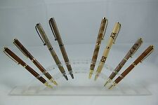 1x Slimline Wood Turned Inlay Ball Point Twist Writing Pen Australian Hand Made picture