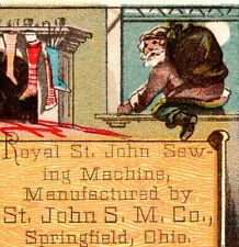 1870's Christmas Brown Suit Santa Claus Royal St John Sewing Machine Springfield picture