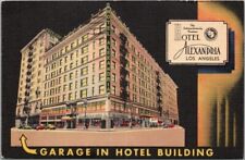 LOS ANGELES California Postcard HOTEL ALEXANDRIA Black Background MWM Linen 1948 picture