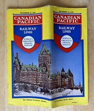 1945 CANADIAN PACIFIC RAILWAY SYSTEM TIME TABLES NOV 25, 1945 W/ MAPS picture