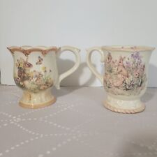 Cracker Barrel Easter Traditions Mama Bunny  Foot Mug Cup Vintage 12 oz Set Of 2 picture