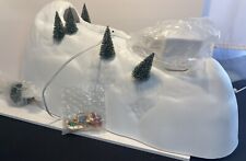 Dept 56 Animated Toboggan Sledding Snow Mountain Hill w/Figures, Trees And Box picture