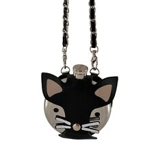 True Zoo Wearable Cat Flask Faux Leather Stainless Steel Chain Purse Crossbody picture