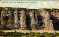 1908. SUNSET ROUTE, CASTLE ROCKS. CASTLE CANYON, DEVILS RIVER, TX. POSTCARD FX18 picture