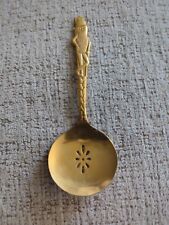 Vintage Mr. Peanut Themed Serving Spoon Gold Tone Advertising Spoon Collector picture