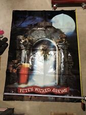 Pete’s Wicked Ale Halloween Beer Banner  48'' X 64'' Pete's Wicked Brews Rare picture