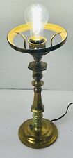 Vintage 1950's Corded Brass Candle Stick Table Lamp picture