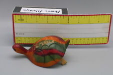 Jamaica Souvenir Carved Painted Wood Turtle Missing one leg picture