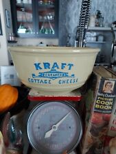 VERY RARE & UNIQUE ANTIQUE/VINTAGE KRAFT CREAMED COTTAGE CHEESE EARTHENWARE BOWL picture
