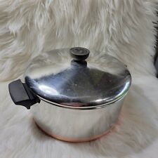 Vintage Revere Ware 4 1/2 Quart Stock Pot With Lid Copper Clad Bottom USA picture