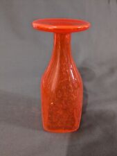 Amazing Hand Blown Glass Margie's Garden  Bubble Vase Bright Orange picture