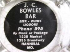 Vintage 1940's J C Bowles Bar Market St & Broadway Hannibal MO Glass Ashtray picture