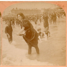 1897 Risque, Wringing Wet, Atlantic City, N.J.   Kilburn  Stereoview Photo picture