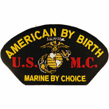AMERICAN BY BIRTH U.S. MARINES BY CHOICE Embroidered Hat Patch 3