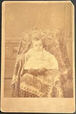 ~LATE 1860s-EARLY 1870s POST CIVIL WAR CABINET CARD PHOTO INFANT, NAME ON BACK picture