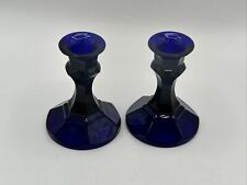 PaiR Of blue cobalt candle holders/candle stick - set of 2 picture