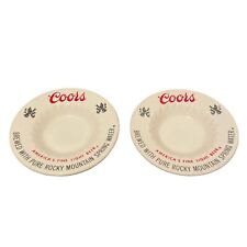 Pair Of Vintage Coors Light Beer Ceramic Ashtray 6