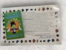 New Disney Pin Vintage 1997 Jiminy Cricket Earth Day Cast Member Button W/ Card picture