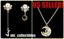 🌙 Pokemon Center Japan Umbreon Moon Pierced Earrings Necklace Accessory lot 🌙 picture