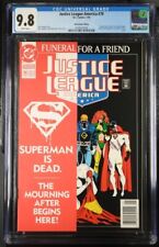 Justice League America #70 CGC 9.8 Newsstand Variant Superman Funeral WP 1993 DC picture