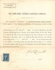 1865 New-York Central Railroad Co. signed by J.J. Roosevelt - Autographs - Autog picture