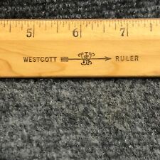 Vintage Westcott 12 Inches Wooden Ruler /Metal Edge Old Logo Made in USA picture