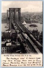 1908 BROOKLYN BRIDGE BIRDS EYE VIEW HERSHEY'S COCOA SIGN ROTOGRAPH POSTCARD picture