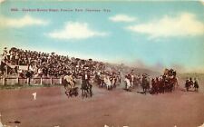 c1915 Postcard Cowboys Rescue Stagecoach, Frontier Park Cheyenne WY Western Show picture