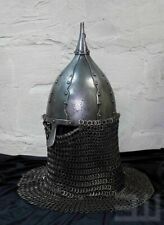 New 18GA Steel Early Medieval Norman Viking Turcik Helmet With Riveted Chainmail picture