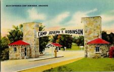 1940'S. MAIN ENTRANCE, CAMP ROBINSON, ARKANSAS. POSTCARD ZT9 picture