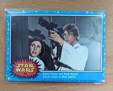 1977 Topps Star Wars Series I Blue Card #65 Carrie Fisher & Mark Hamill Vintage picture