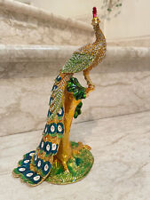 One ofa kind Mastpiece  Fabergé Eggs Peacock FAberge egg Replica Trinket Large picture