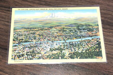 Vintage Postcard 1930's Air View Looking East Toward Mt. Hood Portland Oregon OR picture