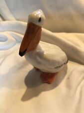 Porcelain Stork Figurine Small 3” Standing Beach Ocean Birds picture