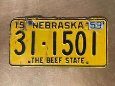 1958 1959 Nebraska License Plate # 31-1501 Burt County picture