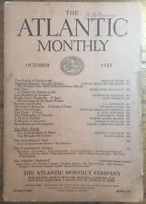 The Atlantic Monthly October, 1925, Vintage Literature, Advertisements picture