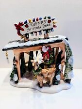 Blue Sky Clayworks Cupid's Christmas Trees Ceramic Candle Holder Reindeer picture