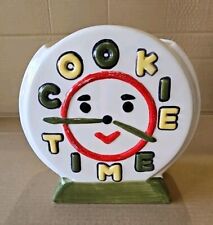 Vintage Retro Cookie Time Cookie Jar Classics By Jonal Co. Cream & Green No Lid picture