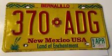 Genuine New Mexico License Plate - 370 ADG Tags Expired April 1995 picture
